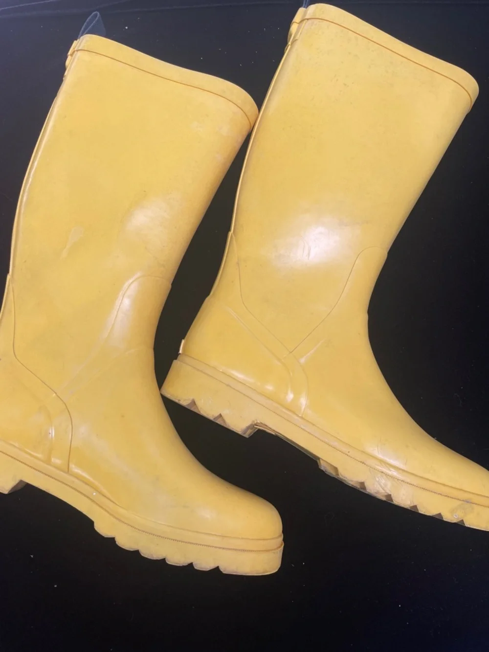 L.L.Bean yellow rubber Wellie rain boots - Sz 8
